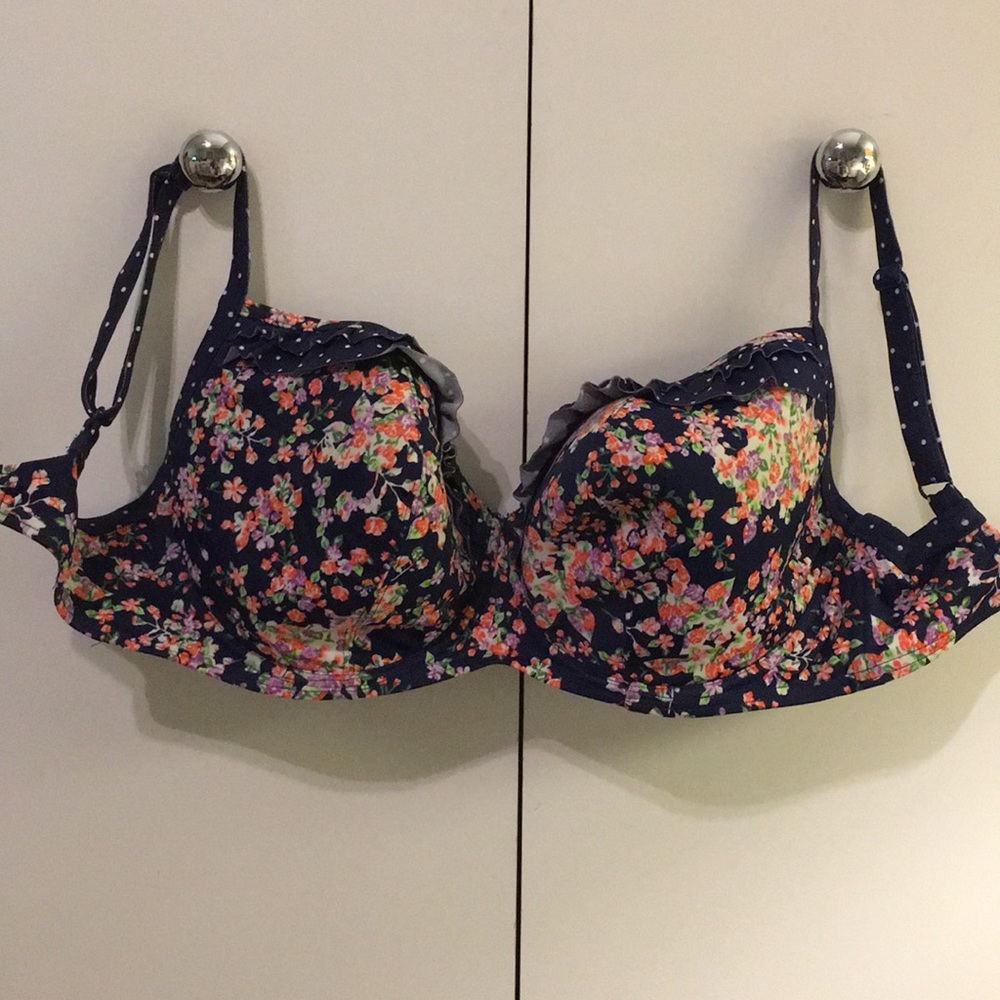 Floral Navy Underwire Bikini Top - Women Swim Bikini